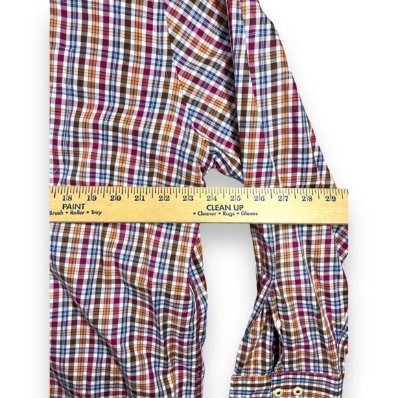 Peter Millar Collection Mens Size XL 100% Cotton Button Down Multi Plaid Shirt - Picture 6 of 9